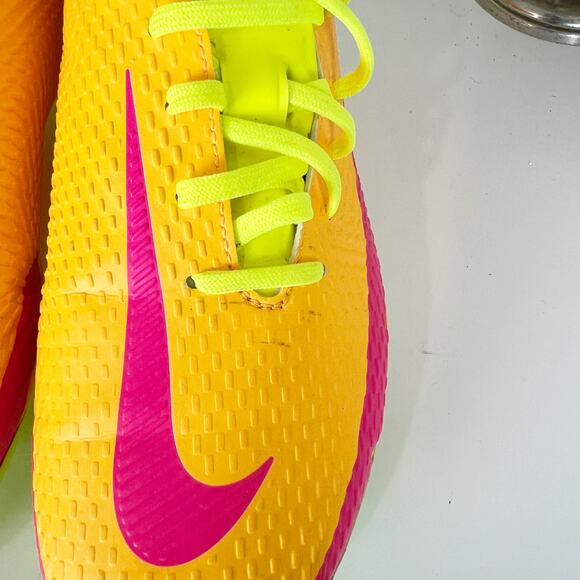 Nike By You Phantom GT2 Academy MG Soccer Cleats Orange Yellow Mens 7.5 Womens 9 - Picture 7 of 14